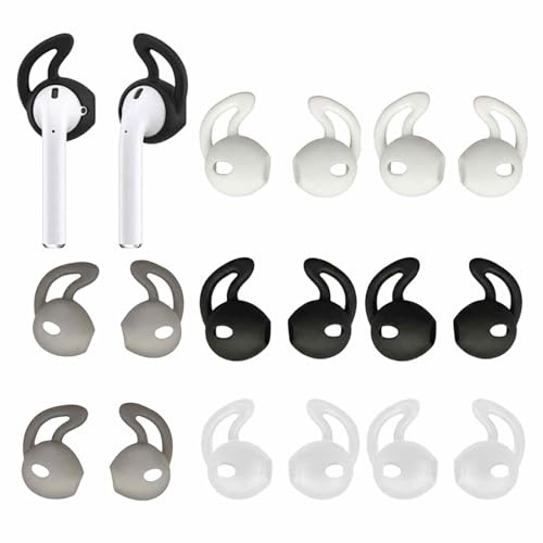 8 Paar Silikon Ohrpolster kompatibel mit Kopfhörer – Anti-Rutsch Ohrbügel in Mehrfarbig – Ersatz Ohrstücke für EarPods AirPods – weiche Aufsätze für Sport Alltag Reisen