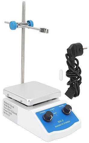 Cryfokt Fristaden Lab SH 2 Agitateur Magnétique à Plaque Chauffante, Vitesse de 100 à 1 600 Tr/min, capacité de 2 000 Ml, Plaque Chauffante de qualité Laboratoire avec Agitateur (Prise UE 220V)