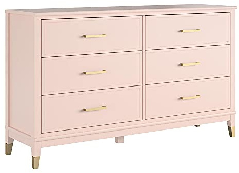 Westerleigh Kommode mit 6 Schubladen aus MDF in Rosa (BxTxH) 145x41x85 cm