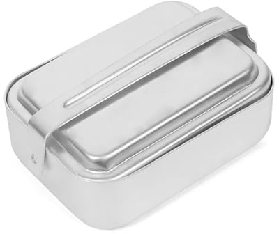 Outdoor Mess Tin Kit Aluminum Camping Cookware Set Lunch Box Container with Lid for Hiking PicnicBackpacking