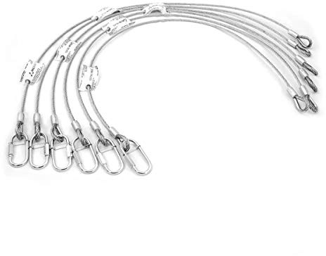 6 x Sicherheitsfangseil 1000x6mm 6er Set Safety bis 36kg Sicherungsseil gefertigt nach DGUV 115-002 (ehemals BGV-C1) zur Sicherung von Lasten über Personen Fangseil (1000/6 mm)