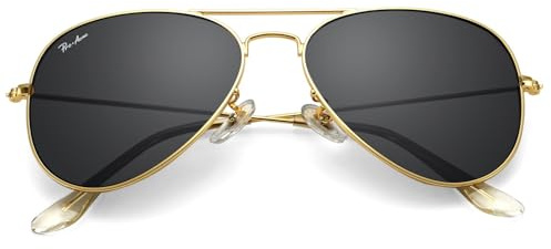 Pro Acme Classic Aviator Sunglasses Glass Lens Metal UV400 Men Women (Grey)