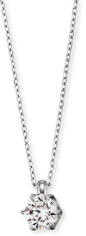 Engelsrufer Damen Halskette aus Sterling Silber und silbernem Zirkonia Anhänger - besetzt mit einem Zirkonia Stein - Karabinerverschluss - Länge: 44cm