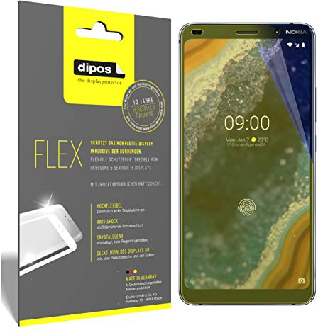 dipos I 3X Schutzfolie 100% kompatibel mit Nokia 9 PureView Folie (Vollständige Displayabdeckung) Displayschutzfolie