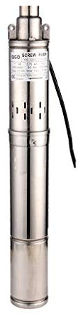 SHYLIYU Pompe Acqua Sommerse per Pozzi Profondo 220V 2300L/H 0.75KW Elettrica Pompa a Immersione a Vite in Acciaio Inox Profondità Fino a 116m per Uso Industriale e Domestic Pompa Idrovora 3