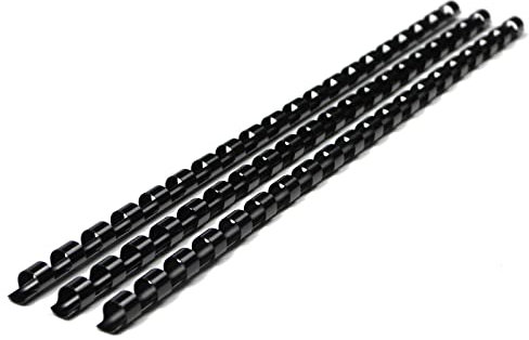 RAYSON Peignes de Reliure en Plastique, Capacité de Reliure de 40 Feuilles, 21 Anneaux, 8 mm, Noir, Paquet de 100