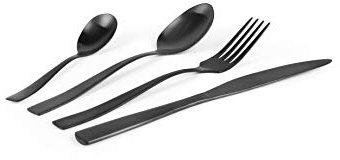 Excelsa Shadow Black Servizio Posate 16 Pezzi, Acciaio Inox 18/0