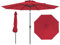 COSTWAY Parasol de Jardin Exterieur Ø 303 cm, Parasol Balcon avec Inclinaison à Bouton-Poussoir, Double Toit, Manivelle, Loquet de Sécurité, 8 Baleines, Grand Parasol pour Jardin Piscine Plage (Rouge)