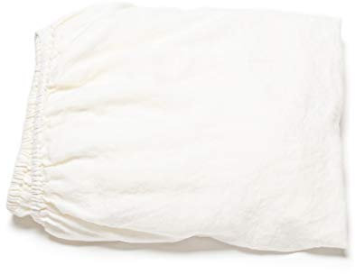 LinenMe Gewaschene Spannbettlaken 90x200cm, 100% Leinen - Bettwäsche Bettlaken mit Gummizug - Spannbetttuch, Fitted Sheet 90x200 - AUS WEIß