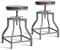GWAREZ Set mit 2 Hockern – Vintage-Industrie-Maschinisten-Hocker, rustikaler Kücheninselhocker, Metall- und Holzplatte, Esszimmerstuhl, Küchentheke, höhenverstellbarer Hocker, Stahlguss-Hocker, 50,8 -
