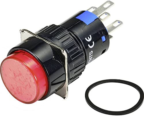TRU COMPONENTS Rückruf beleuchteter Druckschalter 250 V/AC 3 A 1 x On/(Off) mit roter Rückruf (Ø) 18 mm IP65 1 Stück