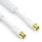 conecto Cable de Antena Sat Cable coaxial Cable satélite TV 15,0m 4-Fold blindado IEC Enchufe con ferritas, para HDTV, Receptor, satélite, Dab, Radio, Blanco