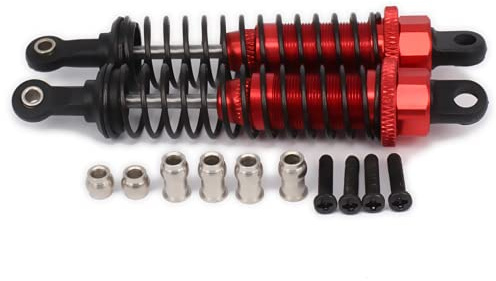 RCAWD Aluminiumlegierung RC Auto Stoßdämpfer 80 mm für 1/16 Buggy, LKW, Hpi, Hsp, Losi, Axial, Tamiya Redcat (rot)