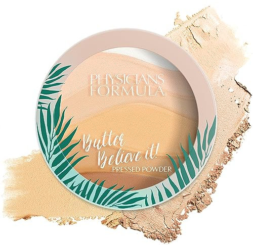 Physicians Formula, Butter Believe It! Gesichtspuder, Gepresstes Makeup Puder mit Weicher Textur, mit Murumuru, Cupuaçu und Tucuma Butter, Essentielle Fettsäuren und Pro-Vitamine, Translucent