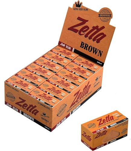 Rolling Papers Zetla Brown Roll Slim - Zigarettenpapier 24 Heftchen (Size 5000x44mm)
