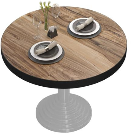 GGMMÖBEL Brasil | Tischplatte | Ø 70 cm | Sheesham | Holzplatte | Perfekt für klappbare Couchtisch, Küchentisch, Esstisch | ABS Kante | HPL beschichtete | Restaurant, Cafe, Bar
