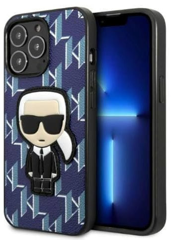 Karl Lagerfeld KLHCP13LPMNIKBL Hülle für iPhone 13 Pro / 13 6,1 hardcase blau Monogram Ikonik Patch