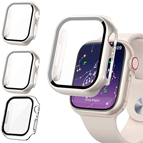 2Buyshop [3 Stück] Hülle für Apple Watch Serie SE 2022 & 6/5 / 4 40mm 44mm Schutzhülle Hülle mit Displayschutz Hart PC Kratzfest Gehäuse für Apple Watch Series SE / 6/5 / 4 Hülle 44mm 40mm Case