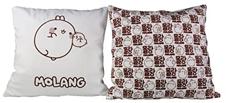 6vibes Molang & Piupiu Kissenbezug 40 x 40 cm – 2 Dekokissen Korea - Zierkissen für die Couch -Kissenbezüge in 6 Verschiedene Motive zum Sammeln