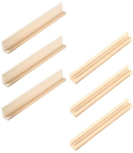 Toyvian 6pcs Wooden Domino Trays Natural Domino Tray Holders Domino Organizer Desktop Domino Stand Rummy Rack Domino Tiles Holders for Mexican Train Game