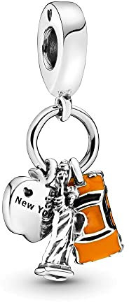 BEEUVIP Damen Statue of Liberty Religious Dangle Charm Anhänger für Armband 925 Sterling Silber Geburtsstein Charms Beads passend für Armband