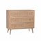 Alice's Home Kommode aus Holzdekor und Rattangeflecht 90x39x79cm - Bohème - 3 Schubladen