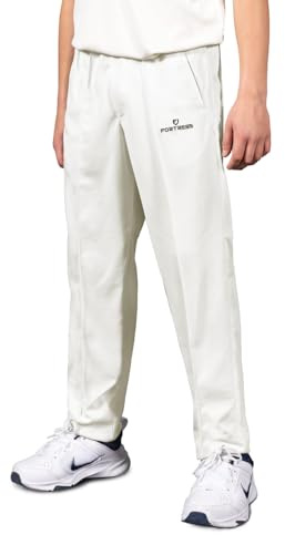 FORTRESS Junior Cricket Trousers [5 Sizes] | Quick-Dry, Breathable, Cricket Trousers for Boys and Girls – Elasticated Waist & Pockets