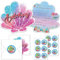 Grehge on Cards Children's Birthday Girls, 12 Mermaid Invitation Cards + 12 Envelopes + 12 Round Stickers, German Invitation Cards Shell Shape (Mermaid)
