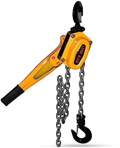 EBAYTV Treuil électrique Palan à Levier, 6m 1T palan Multifonctionnel Petit Outil de Levage à chaîne à Main 0.75t palan Manuel Crochet en Acier au manganèse (Color : 1t, Size : 1 UK)