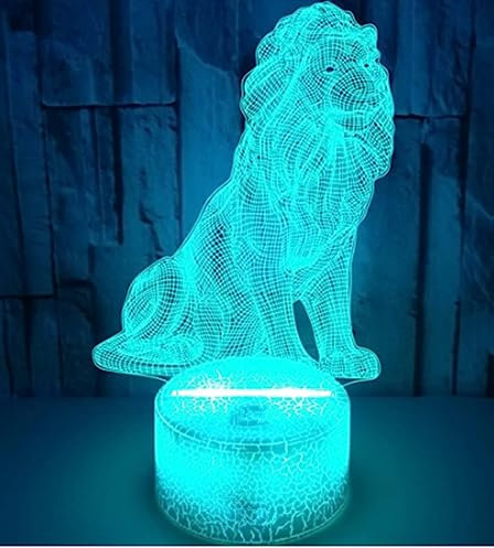 Jinson well 3D löwe Tiger Nachtlicht led Lampe optische Nacht licht Illusion 7 Farbwechsel Touch Switch Tisch Schreibtisch Dekoration Lampen mit Acryl Flat USB Spielzeug