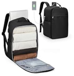 WEPLAN Ryanair Cabin Bags 40x20x25 Underseat Backpack Carry on Hand Luggage Easyjet Bag 45x36x20 Travel Backpack Cabin Size Women Rucksack for Plane with Laptop Compartment,Black