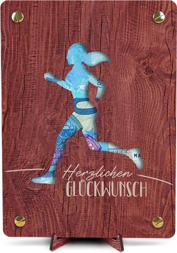 Joggen - XL Geldgeschenk aus Holz inkl. Ständer | Joggen Geschenk, Jogginggeschenk, Geldgeschenke, Wunscherfüller, Geldgeschenk Geburtstag, Geldgeschenke Geburtstag, Geburtstagskarte
