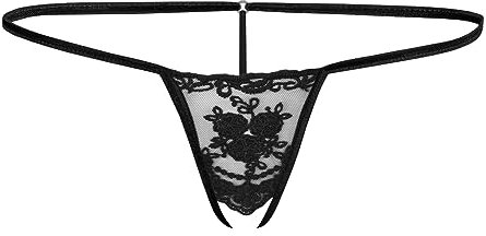 Sohimary 483 Donna Mini Perizoma String Merletto Apertura XS S M 38 40 42 44 Nero