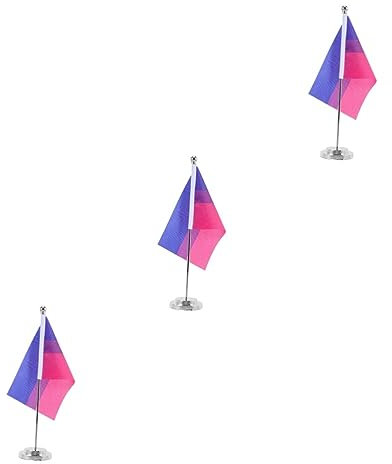 Ciieeo 3 Sets Pride Flag Regenbogen Tisch Schreibtisch Flagge Mit Ständer Dekorative Flaggen Für Wanddekoration