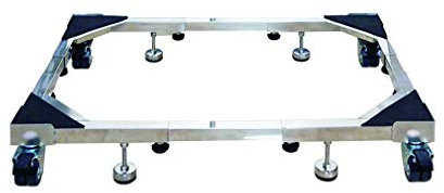 Fridge Freezer Wheels Heavy Duty Washing Machine Stand Base Refrigerator Cabinet Holder Bracket Stainless Steel Length 82-125cm Trolley for Moving Home Appliances Height 10.5cm (B 4wheels) (A 4wh