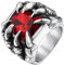 Bestyle Herren Ring mit Roter Stein 316L Edelstahl Chunky Gothic Dragon Bandring Zirkonia Verlobungsring Vintage Punk Biker Drachen Schmuck für Männer Damen, Silber, Ringgröße 70