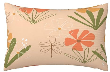 Kissenbezug 30x50cm 2er set Wetterfest Outdoor Kissen Herbst Kissenbezüge, Rechteckig Couch Kissen Blume Gartendeko Kissenhülle Herbst Outdoorkissen DekoKissen für Patio Balkon Deko Geschenke,L585