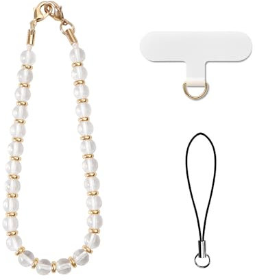 AOKSUNOVA Handykette Kurz Perlen Universal Handyband Handyanhänger Handschlaufe Handy Handyschmuck