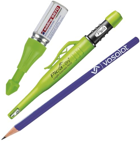 vasalat Tieflochmarker Spray grün - Bohrlochmarker für deutlich sichtbare Markierungen, bis zu 250 Bohrlöcher + Pica Dry