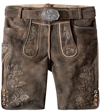 Stockerpoint Herren Bastian Trachtenlederhose, Kiesel gespeckt, 52