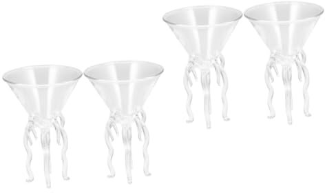 Alipis 4 Stück Quallenbecher Weinglas Party Cocktailglas Martini Gläser Kreativer Trinkbecher Mojito Gläser Trinkglas Party Trinkbecher Wasserbecher Glasbecher Heim Mojito Glas