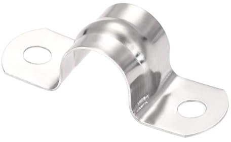 Unifizz 15mm(0.6) Rigid Pipe Strap 2 Holes U Bracket Cable Clamp, 201 Stainless Steel Tension Tube Clip Conduit Clamp Hanger 16pcs