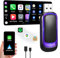 Neulriscn Wireless Carplay Adapter, 2 in 1 Wireless Carplay for iOS and Android Auto Adapter, Apple Carplay Dongle for Wireless Control, Plug & Play, Convert Factory Wired to Wireless,Auto Connect (A)