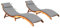 DYRJDJWIDHW Bain de Soleil Double,Chaise Longue de Jardin Pas Cher,Chaises Longues 2 pcs avec Coussins Bois d'acacia solideConvient pour Les Jardins, Les balcons, Les piscines
