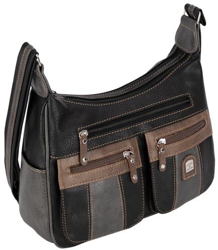 EAAKIE Damen Tasche, Schultertasche, Handtasche, Umhängetasche mit Leder Optik und vielen Fächern