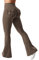 YEOREO Damen Flare Leggings mit Pockets Scrunch Butt Sport Leggings Hohe Taille Bootcut Leggings Workout Gym Yoga Casual Kaffee S