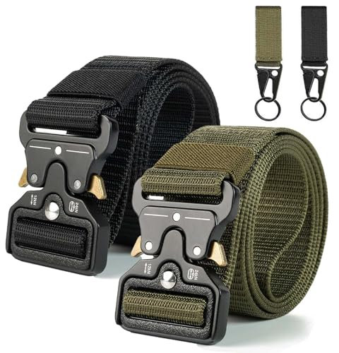 AMSNINK 2er Taktischer Gürtel, Militär Arbeitsgürtel für Rettungsdienst und Feuerwehr, Tactical Belt für Herren