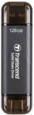 Transcend SSD Portable ESD310C 128GB Type-A/Type-C Compatible PS4/PS5 Noir - TS128GESD310C