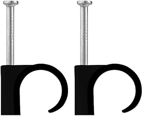 DEBFLEX - Attache-Fils - Fixation Murale des Fils Electriques - Cavalier + Pointe - Noir - ⌀ 8/12 mm - Lot de 200