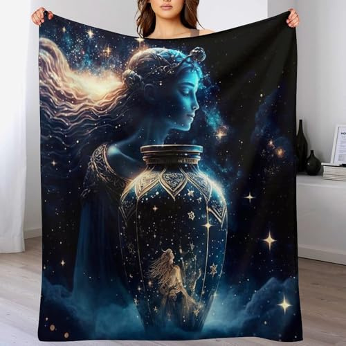 AAPZY Decke Flauschige Sofa Decke, Wassermann Super Weich & Flannel Fleecedecke Als Tagesdecke, Sofaüberwurf, Wohndecke （130×180cm）